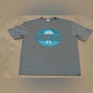 Key West FL Graphic Tee - Gray with Teal Print Large New with tag
